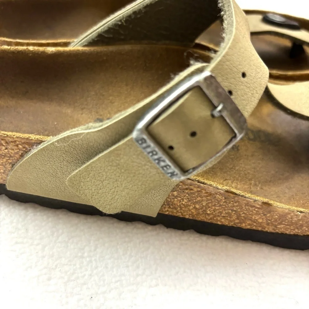 Birkenstock Gizeh Tobacco Brown Leather Cork‎ Sole Thong Boho Sandal Size 37